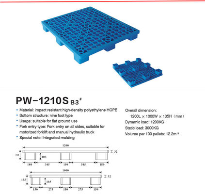 環境に優しい貯蔵のための9フィートスタイル積み重ね可能なプラスチックパレット