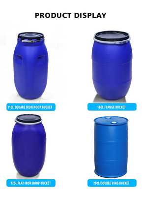 30-200Lはフランジのバレルの化学プラスチック バレルのドラム鉄のたがを密封した160Lを厚くした