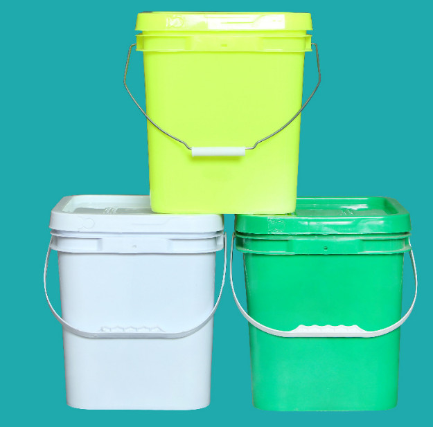 化学耐性 食品用塗料用おもちゃ用 1.2kg の方角型プラスチックバケツ