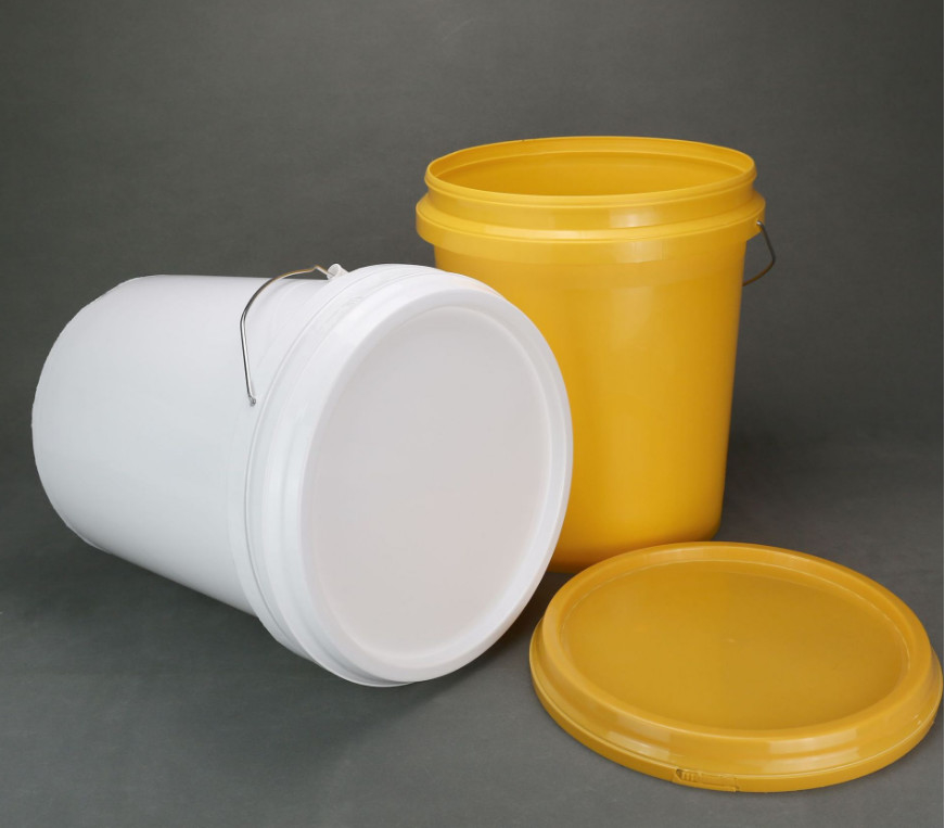 スナップオン 蓋 積み立てられる 白色 5 ガロン プラスチック バケツ