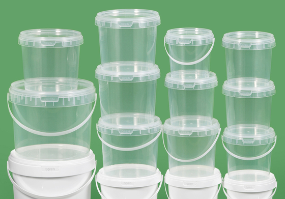 アイス クリームのための滑らかな表面の透明なプラスチック バケツ