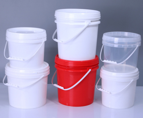 再利用可能 丸い形 食品級 白いバケツ 1-5L 環境に優しい耐久性