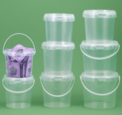 PP/HDPEプラスチック食品バケツハンドル 蓋付き 白色