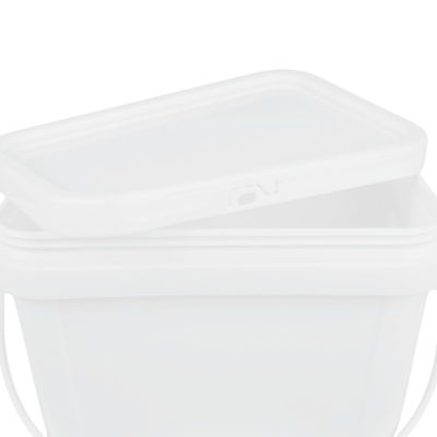 食品グレード正方形プラスチックバケツ、IML/熱転写/スクリーン印刷、1.2 kg