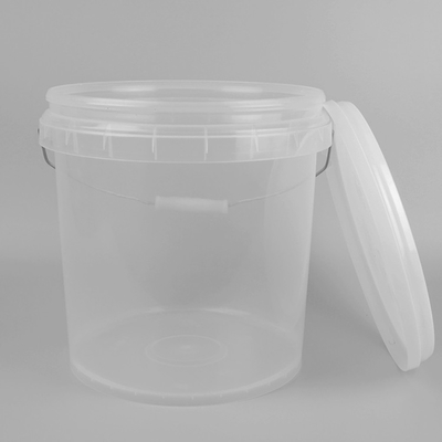 1L 5L 10Lのふたおよびハンドルによってカスタマイズされる透明なプラスチック包装のバケツ